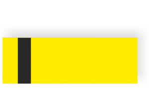 žltý  štítok – čierne pismo